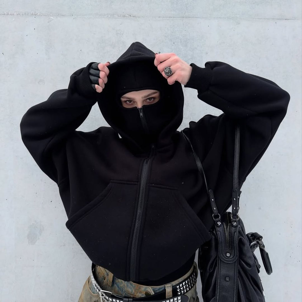 Men's Full Sleeves Zipper Hoodie with Mask