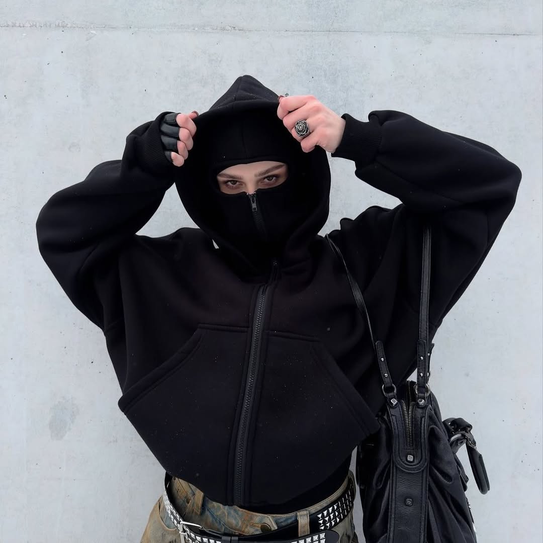 Men's Full Sleeves Zipper Hoodie with Mask