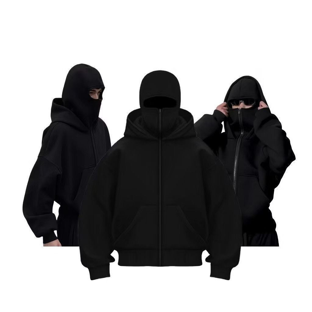 Men's Full Sleeves Zipper Hoodie with Mask