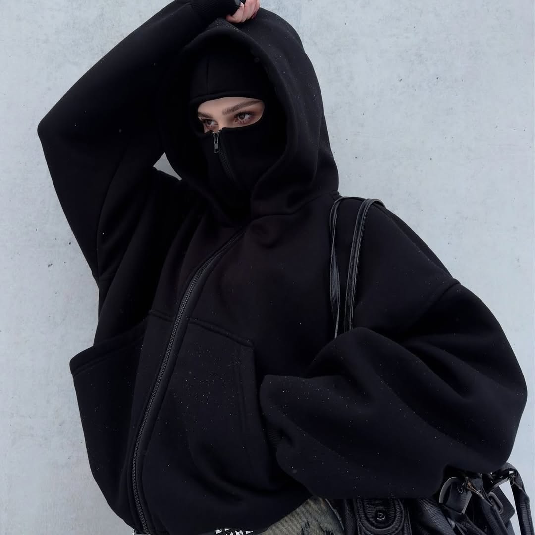 Men's Full Sleeves Zipper Hoodie with Mask