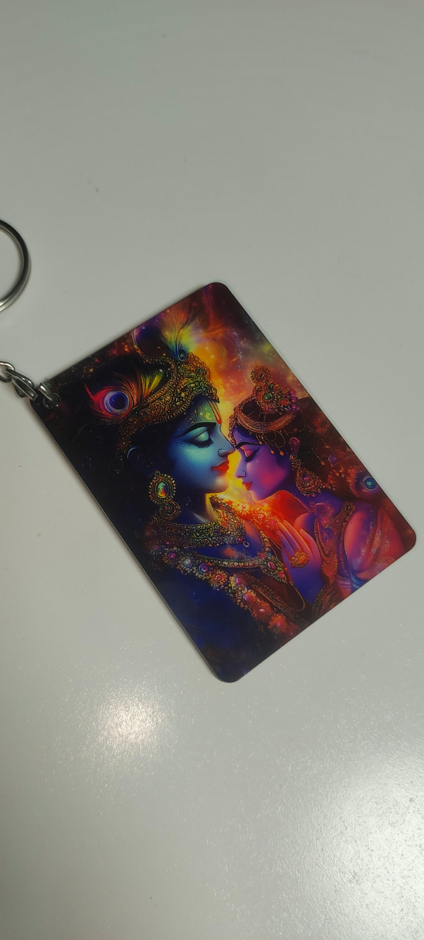 🌿 Divine Love Krishna-Radha Keychain – Carry Spiritual Elegance with You! ✨