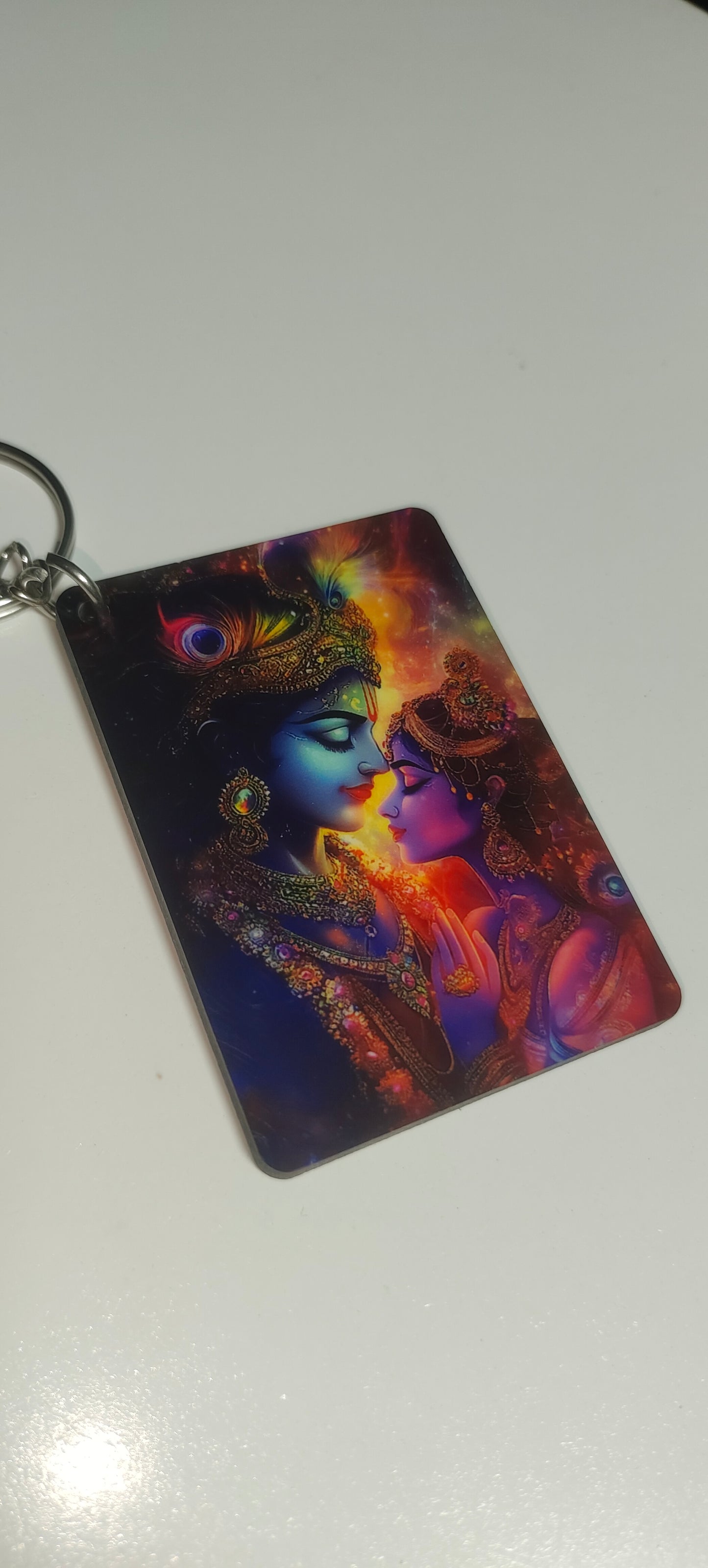 🌿 Divine Love Krishna-Radha Keychain – Carry Spiritual Elegance with You! ✨