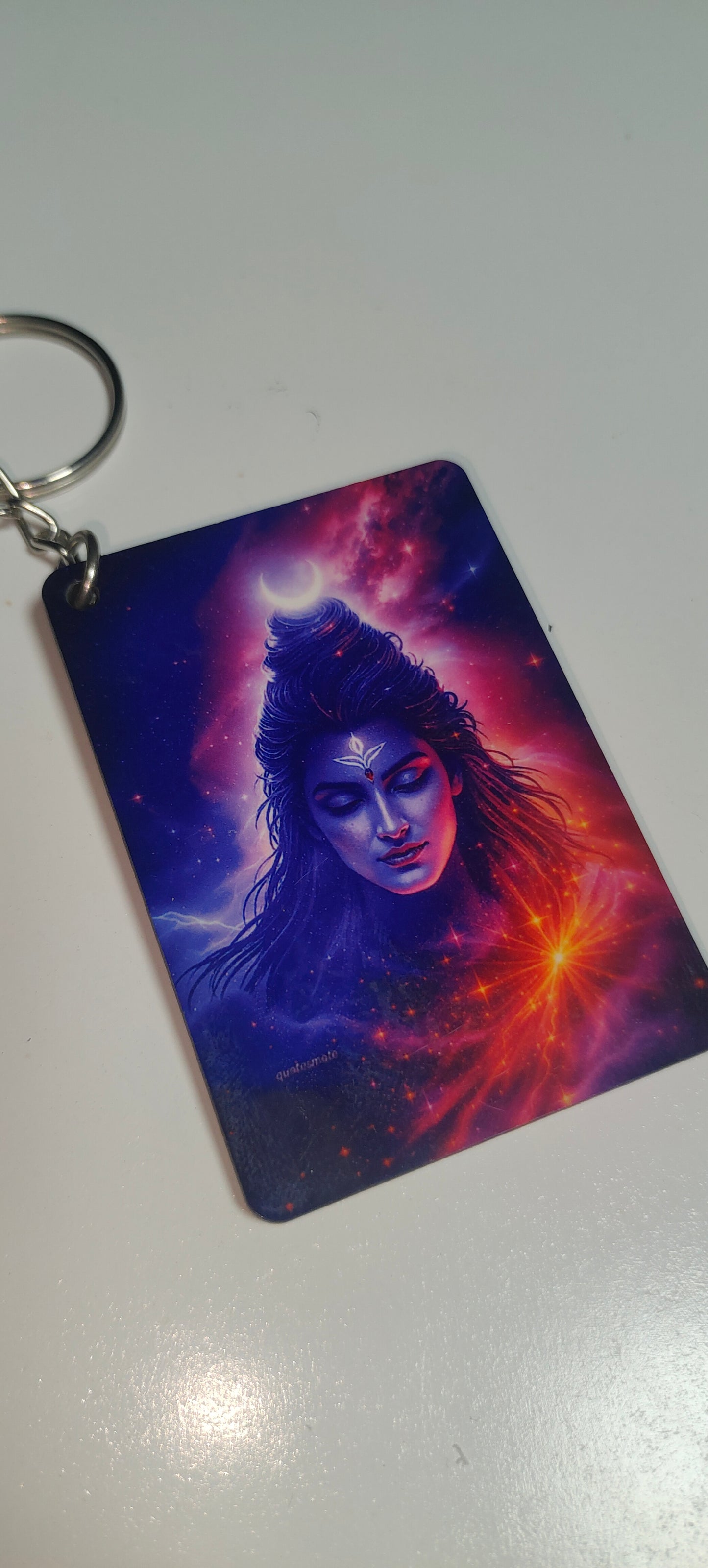 Divine Mahadev Keychain – Cosmic Shiva Sublimation Print